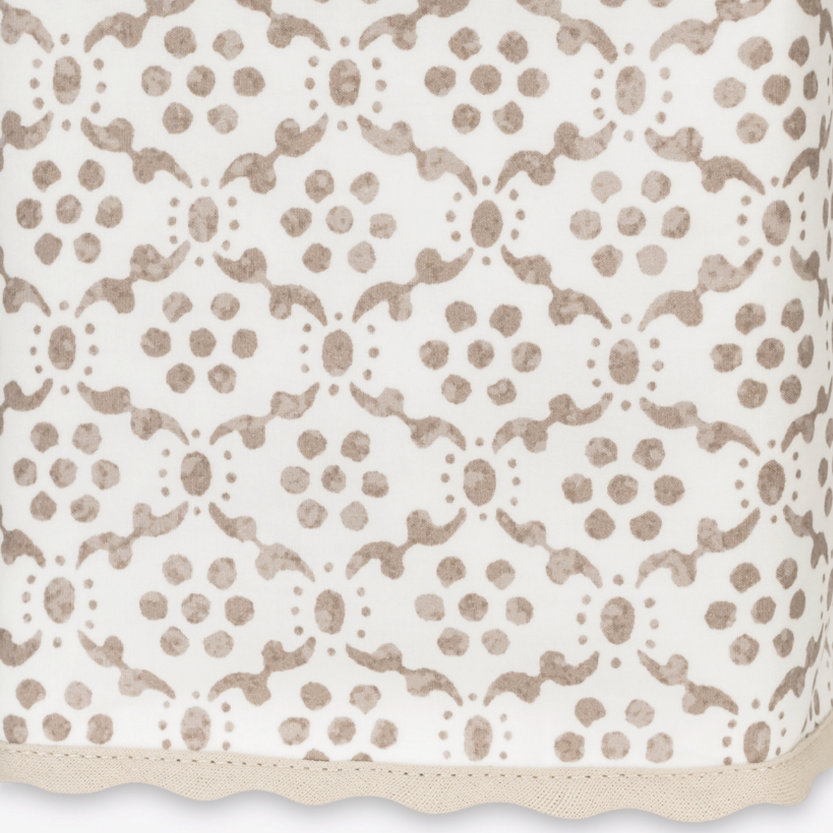 Fabric Closeup of Matouk Schumacher Laksha Tissue Box Cover in Oak color