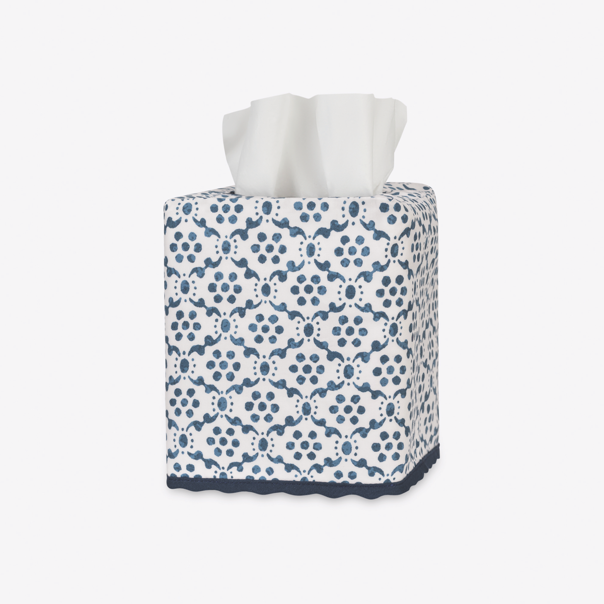 Matouk Schumacher Laksha Tissue Box Cover in Indigo color