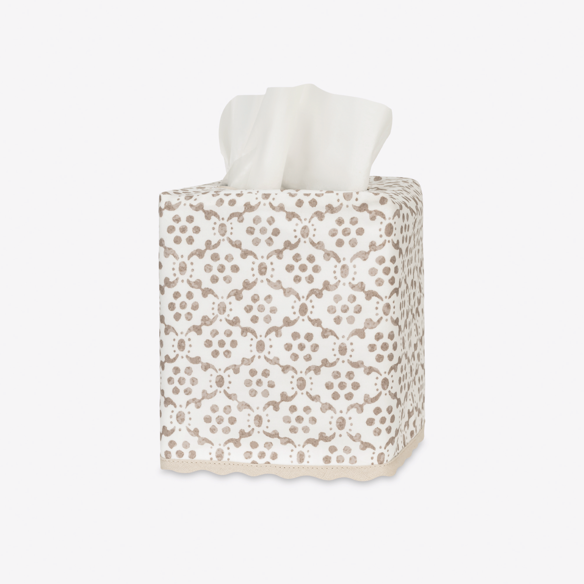Matouk Schumacher Laksha Tissue Box Cover in Oak color