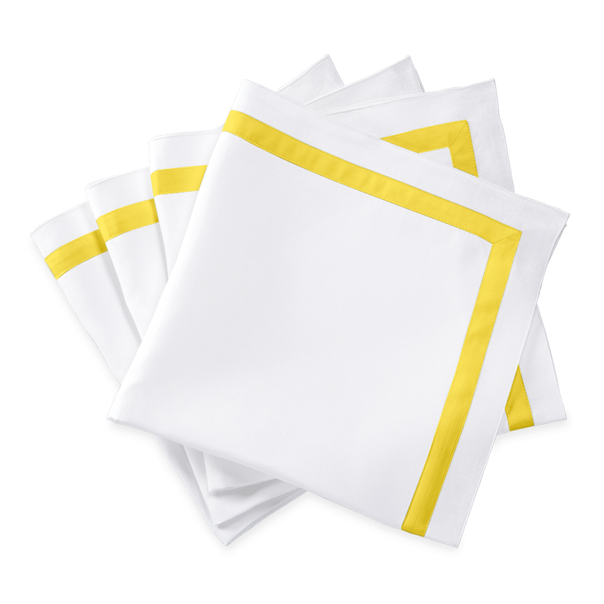 Dinner Napkins of Matouk Schumacher Lowell Table Linens in Color Canary