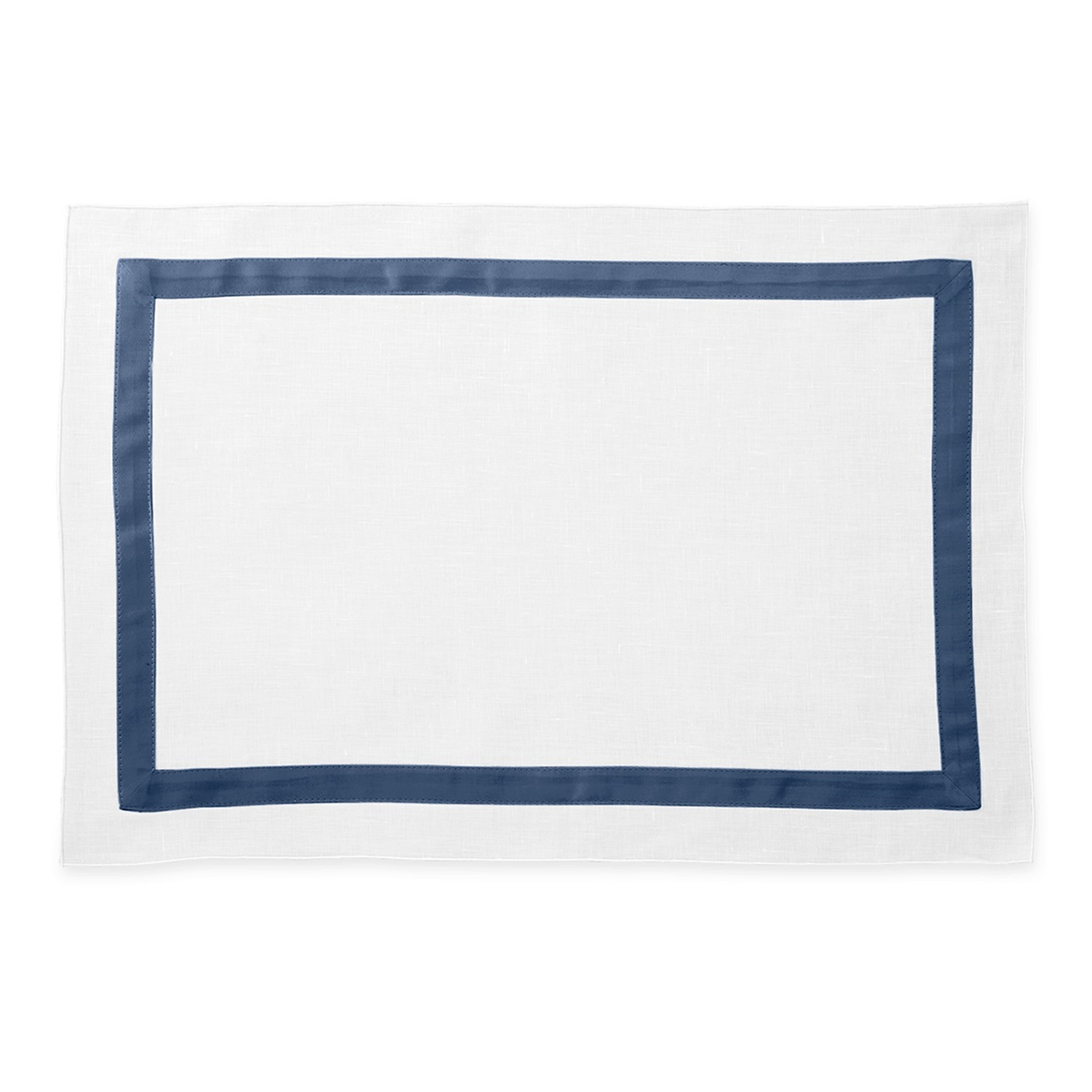 Placemat of Matouk Schumacher Lowell Table Linens in Color Steel Blue