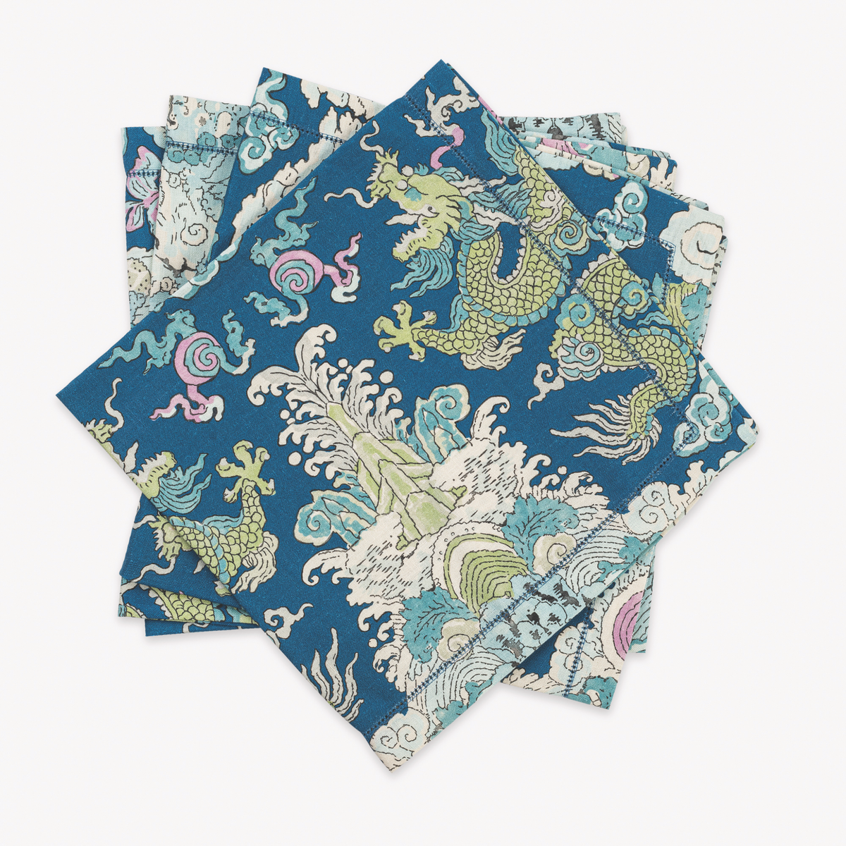 Dinner Napkins of Matouk Schumacher Magic Mountain Table Linens in Aquarius