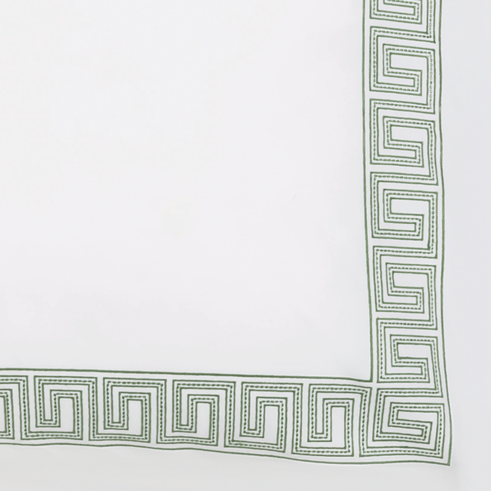 Bed in Matouk Schumacher Ophelia Bedding with Clover Swatch