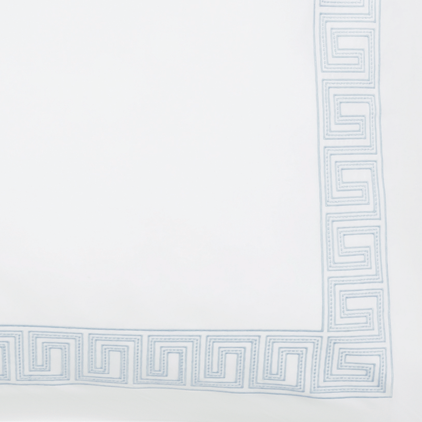 Bed in Matouk Schumacher Ophelia Bedding with Light Blue Swatch