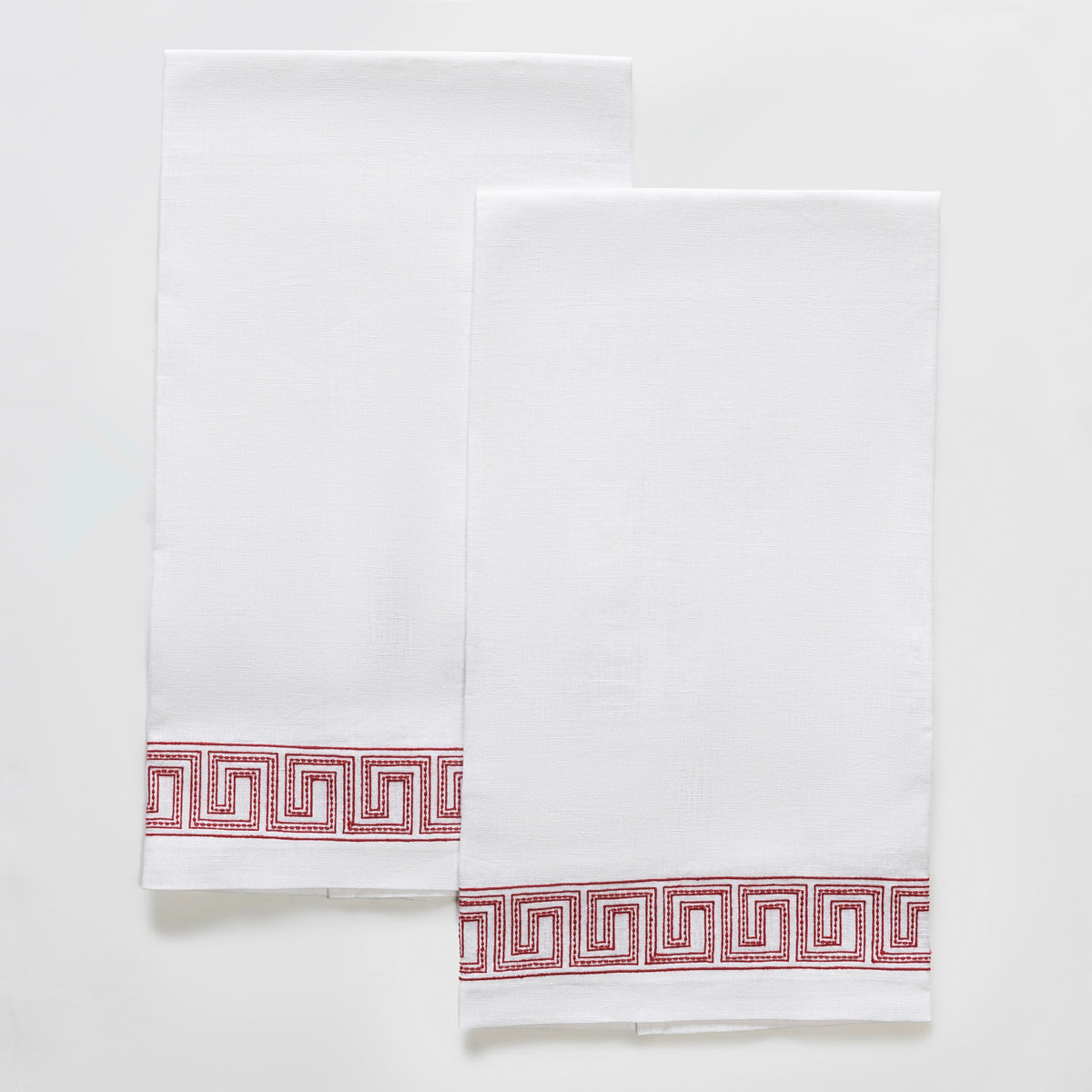 Matouk Schumacher Ophelia Guest Towels in Red