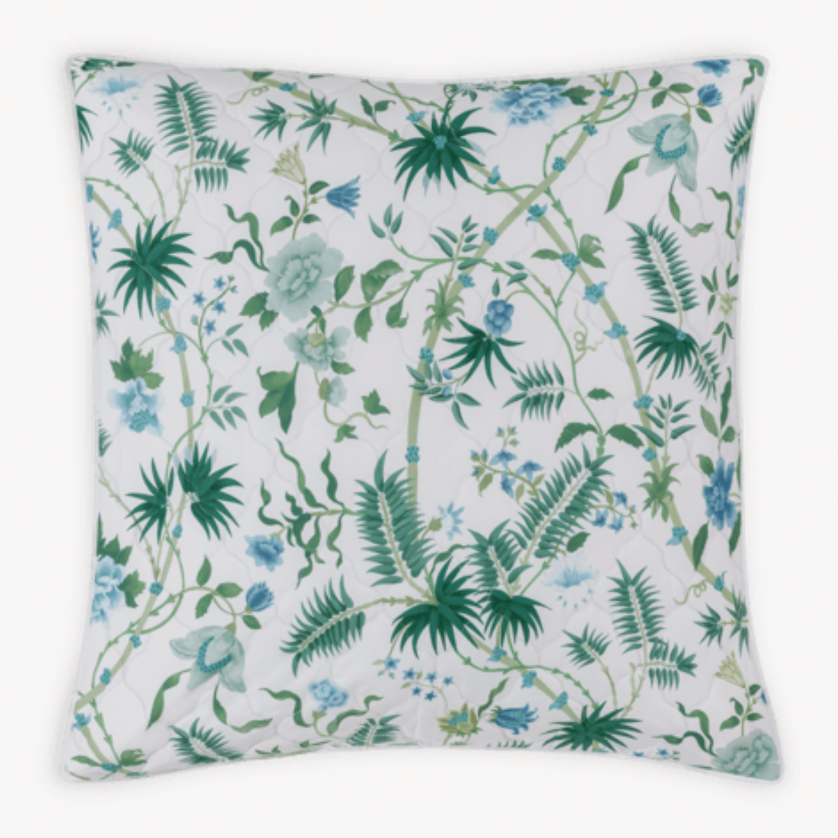 Quilted Euro Sham of Matouk Schumacher Palmyra Bedding in Emerald