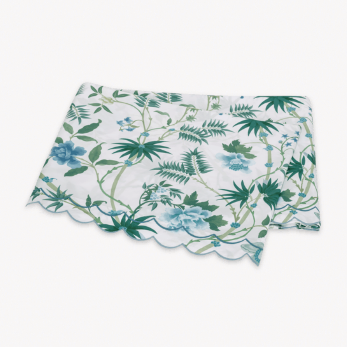 Flat Sheet of Matouk Schumacher Palmyra Bedding in Emerald