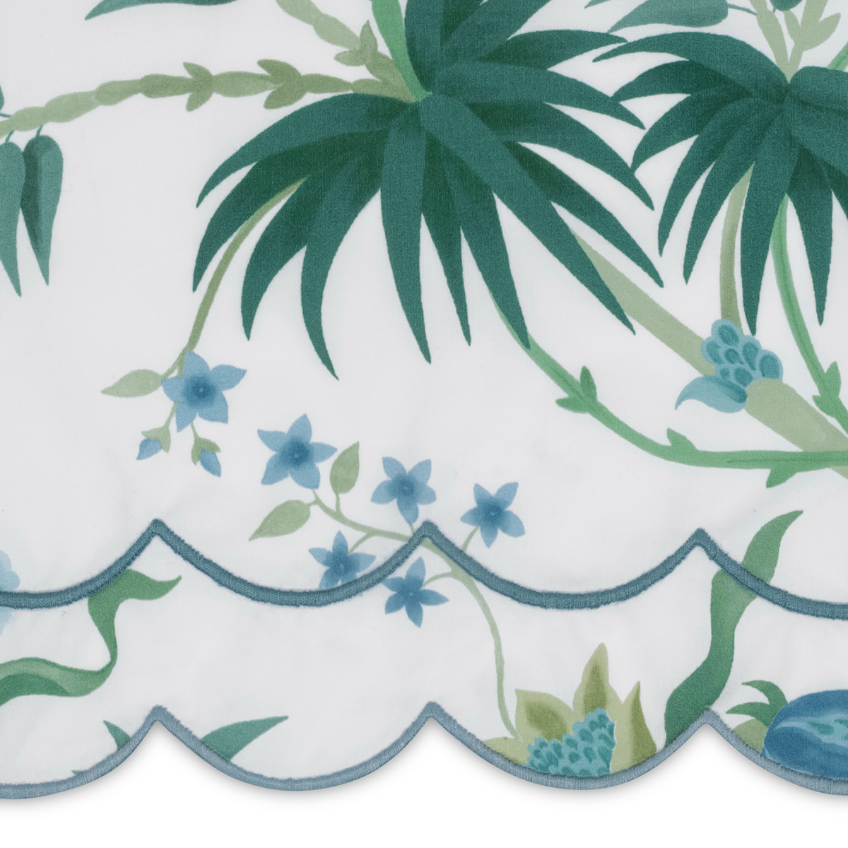 Swatch of Matouk Schumacher Palmyra Bedding in Emerald