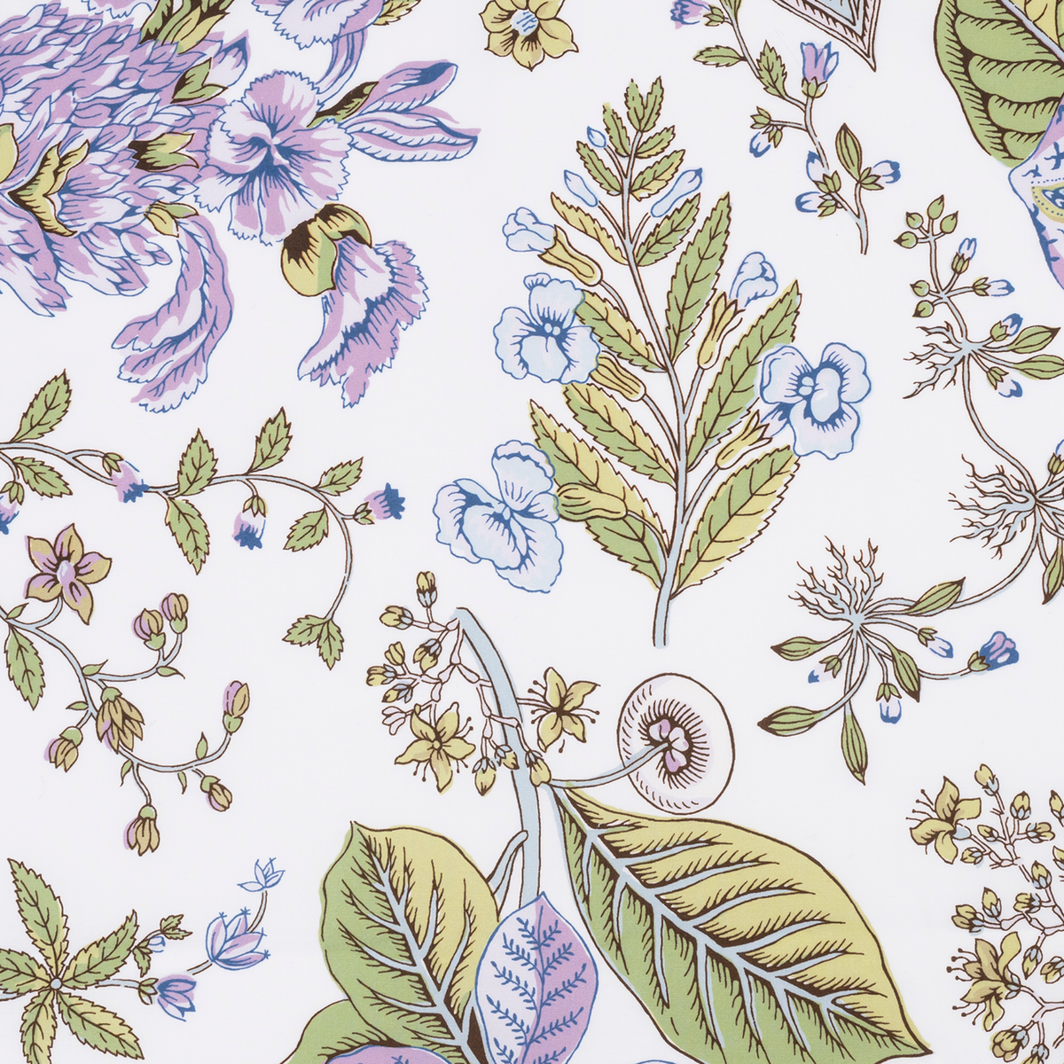 Lilac Matouk Schumacher Pomegranate Bedding Swatch on Egyptian cotton percale fabric