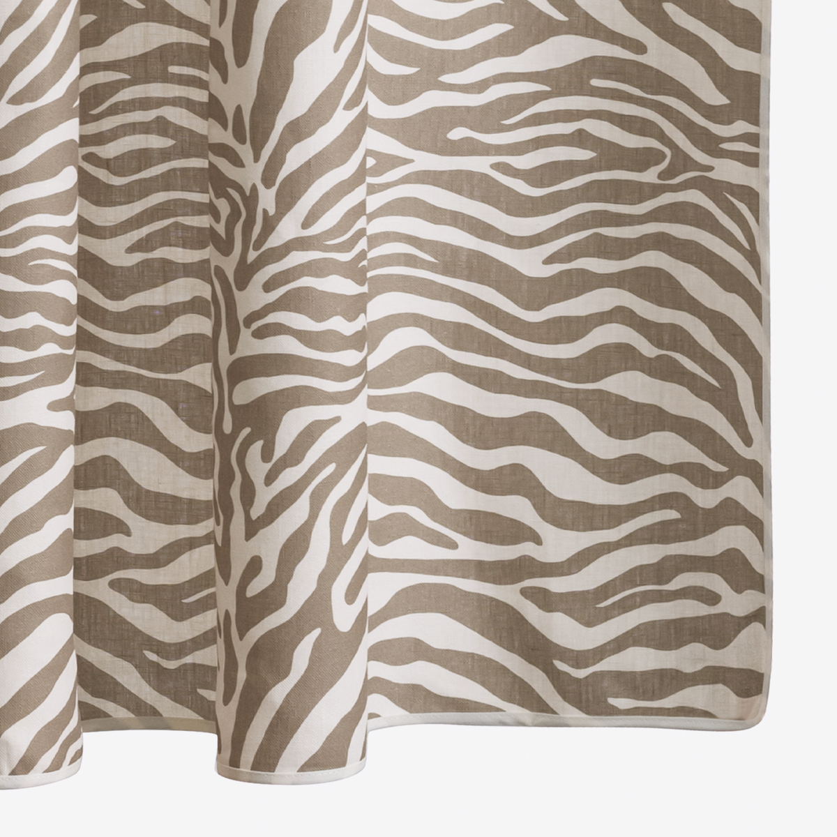 Closeup of Matouk Schumacher Regine Shower Curtain in Coconut
