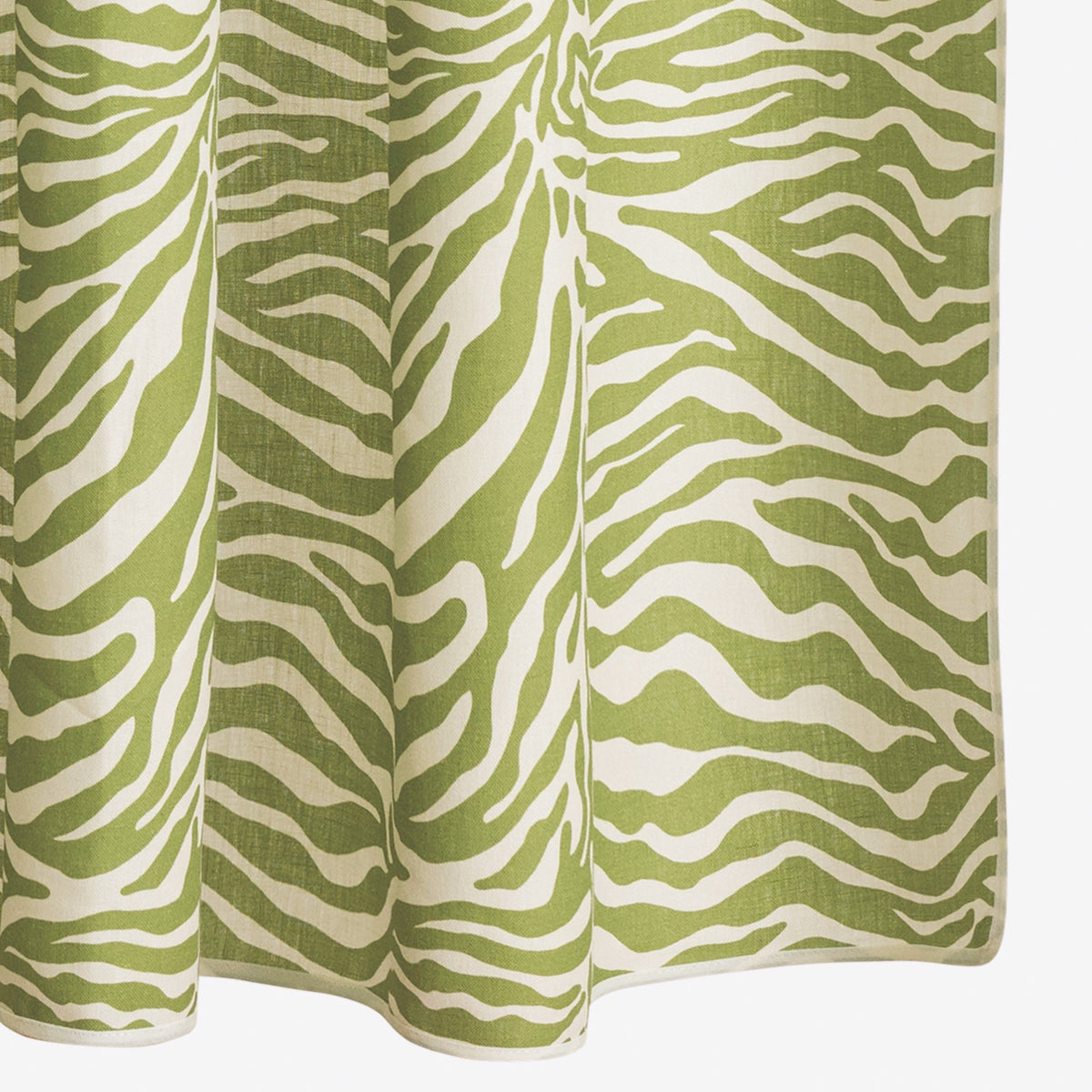 Closeup of Matouk Schumacher Regine Shower Curtain in Grass