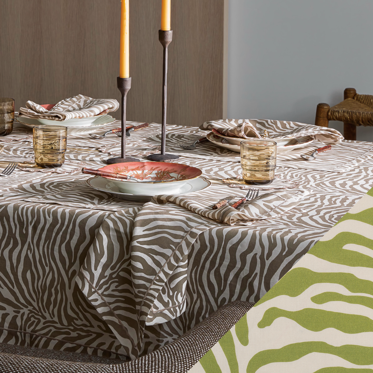 Matouk Schumacher Regine Table Linens - Grass