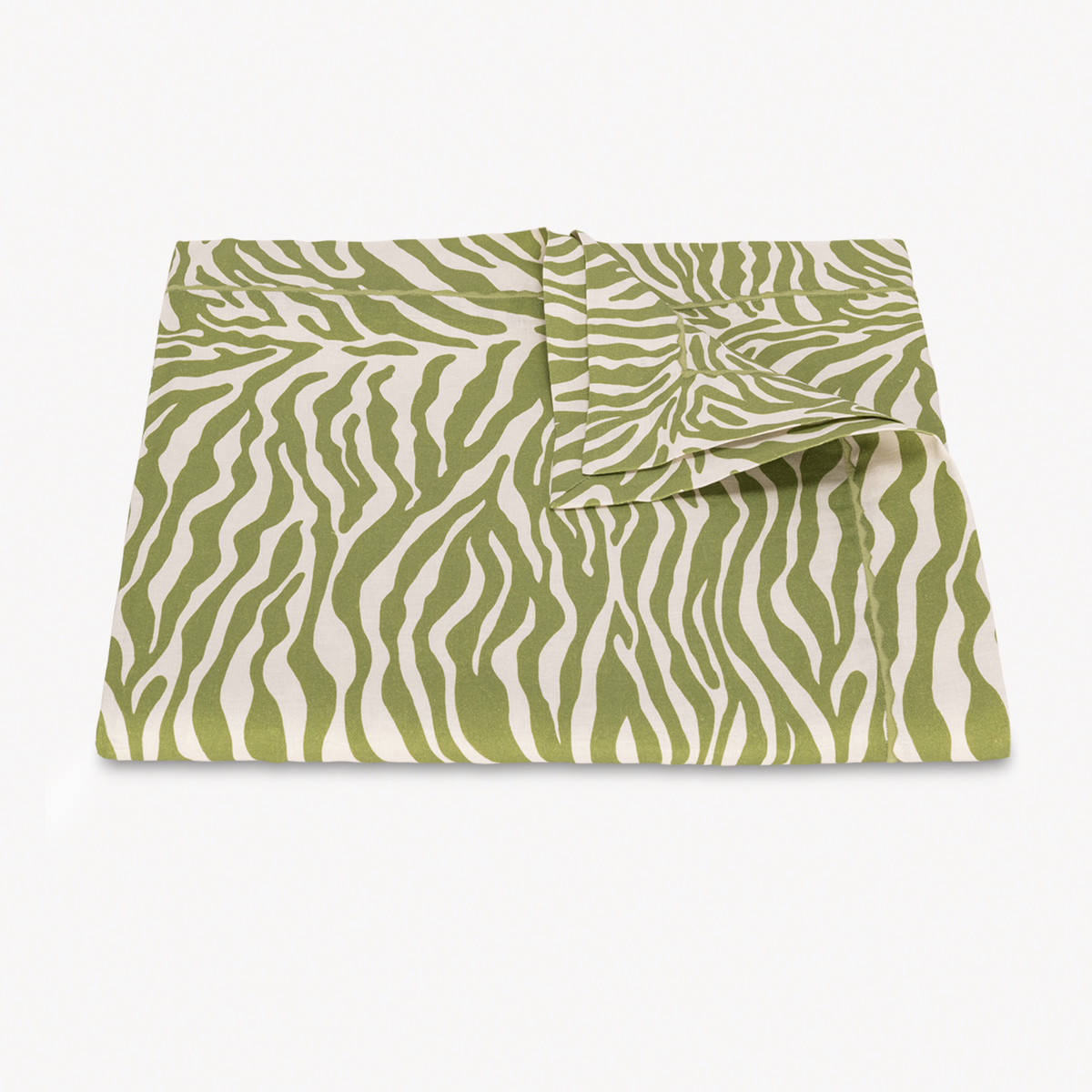 Folded Matouk Schumacher Regine Tablecloth in Grass