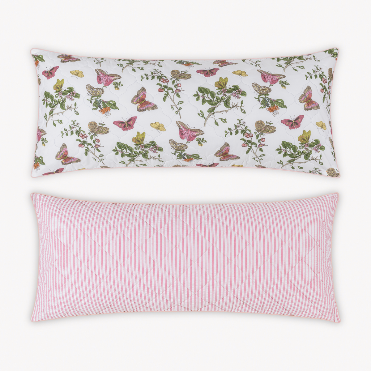 Matouk Schumacher Reversible Pillow Collection in Baudin Butterfly Pink/Matteo Peony