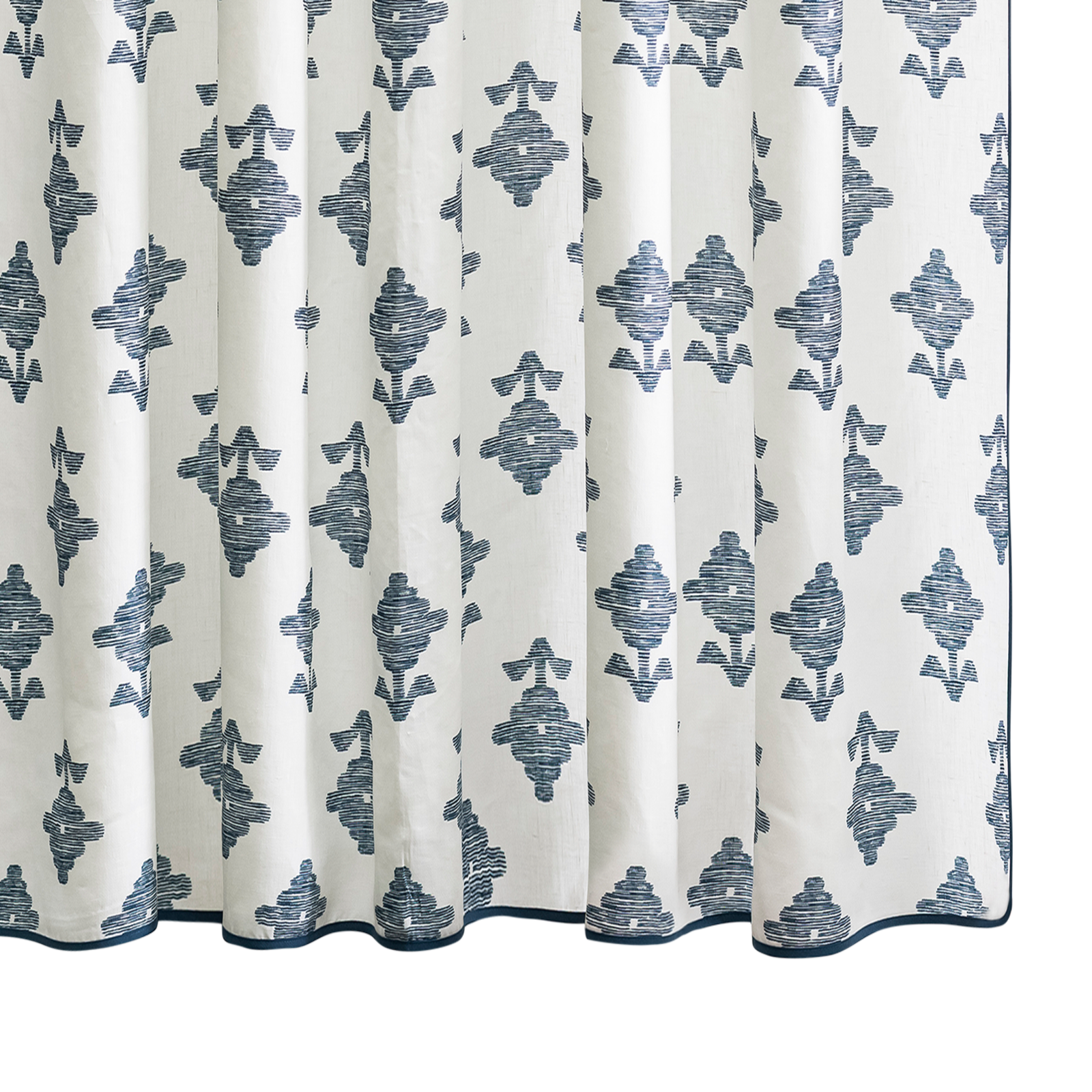 Matouk Schumacher Rubia Shower Curtain in Navy