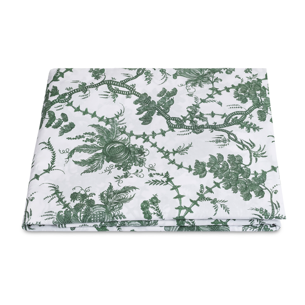 Folded Fitted Sheet of Matouk Schumacher San Cristobal Bedding in Green Color