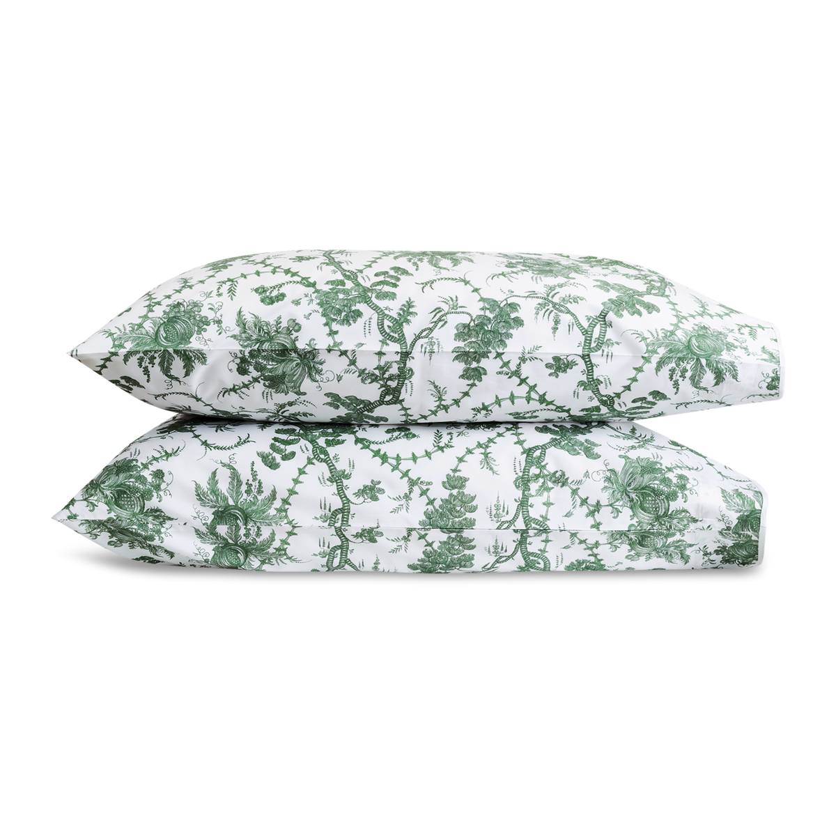 Pair of Pillowcases of Matouk Schumacher San Cristobal Bedding in Green Color