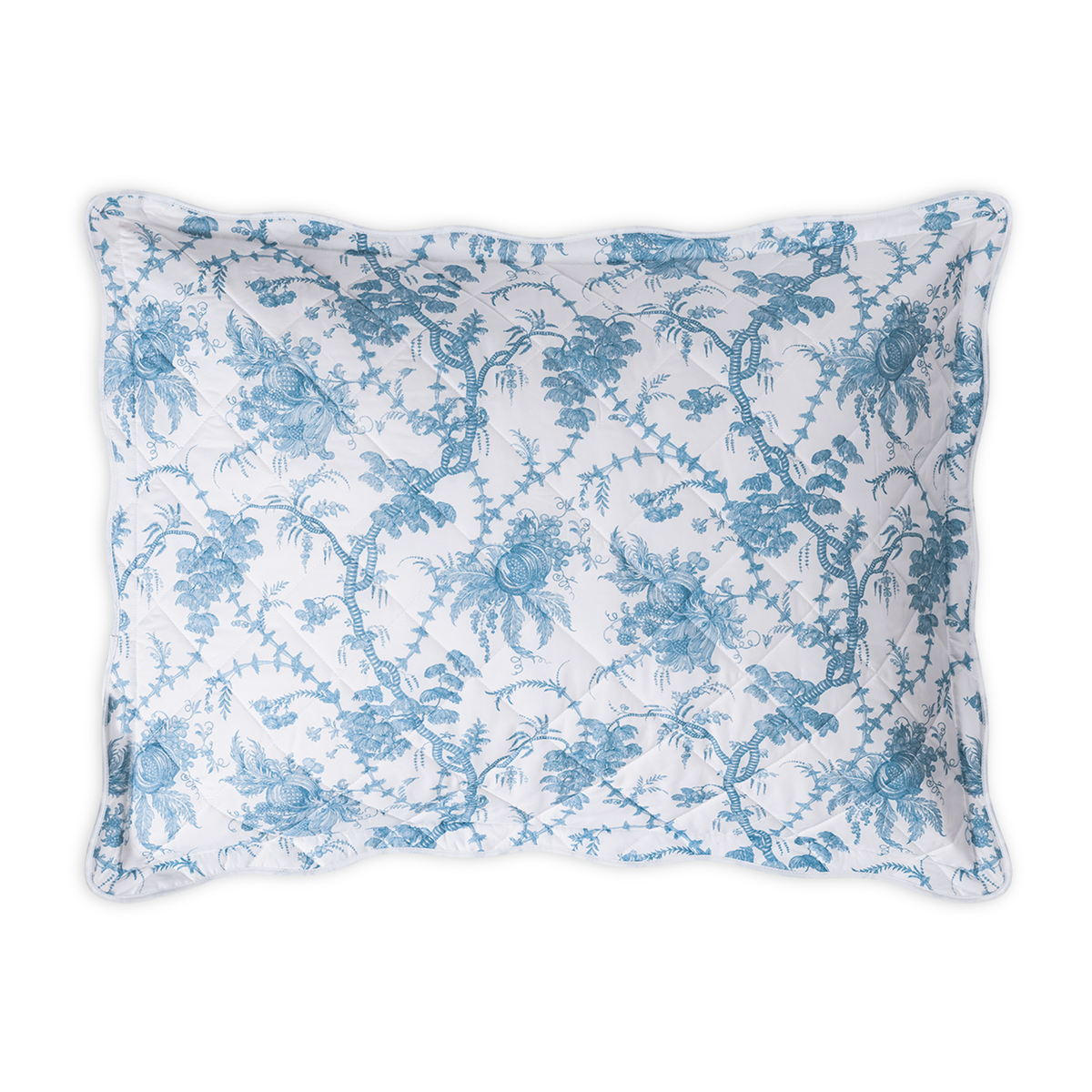 Quilted Sham of Matouk Schumacher San Cristobal Bedding in Sky Color