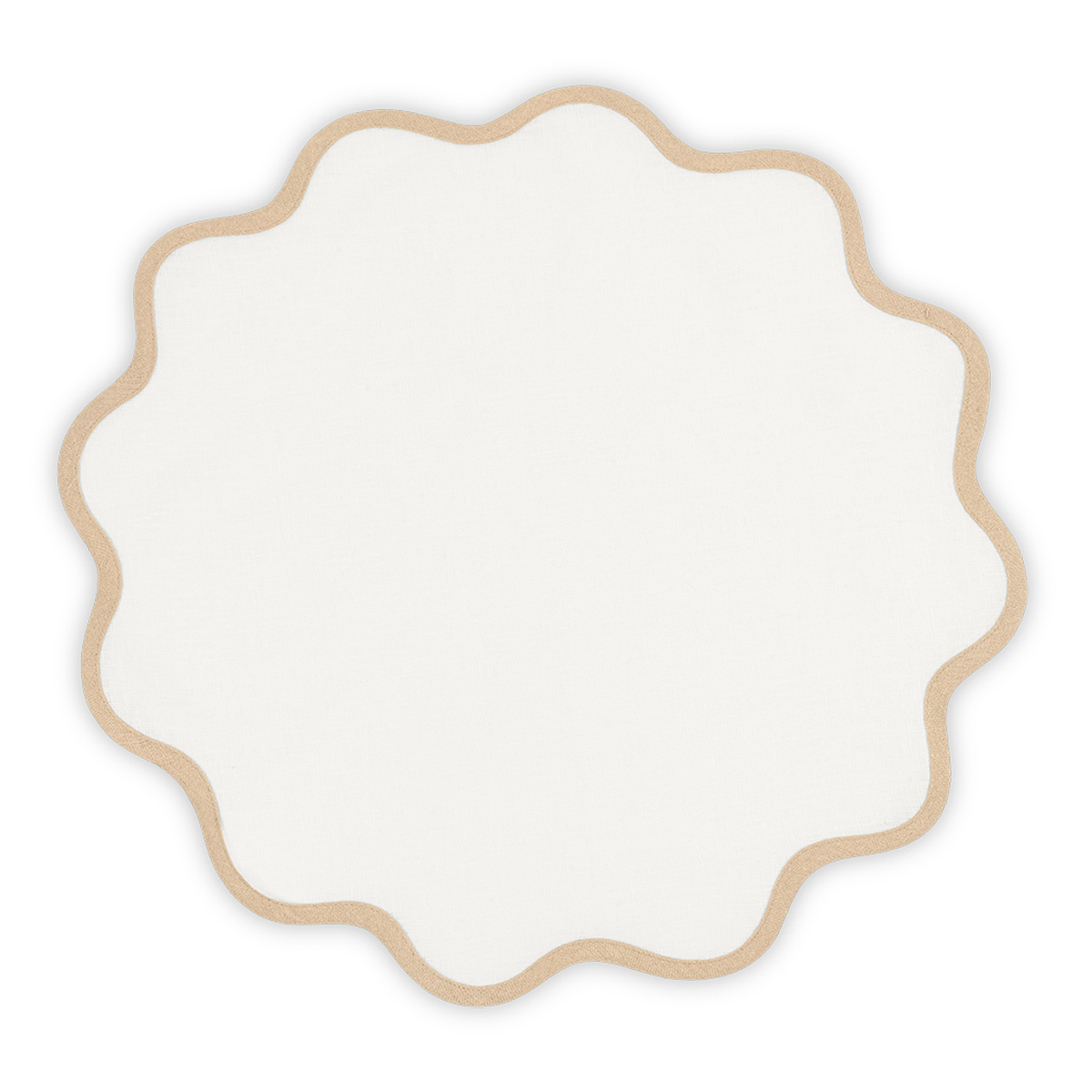 Silo Image of Matouk Scallop Edge Circle Placemat in Color Oat