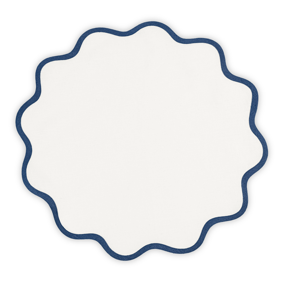 Silo Image of Matouk Scallop Edge Circle Placemat in Color Sapphire