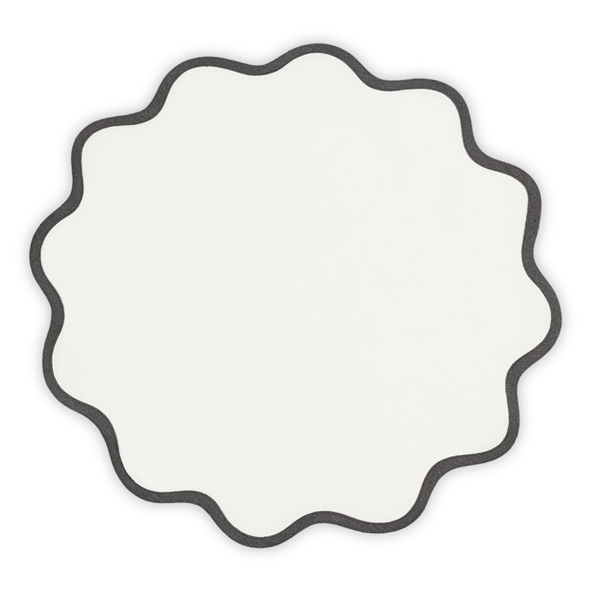 Silo Image of Matouk Scallop Edge Circle Placemat in Color Smoke Grey