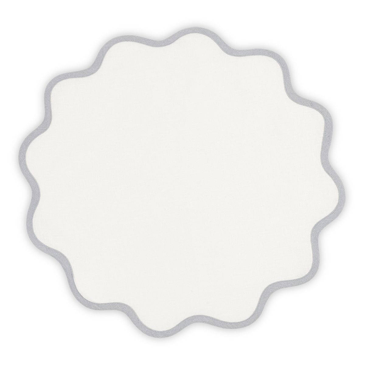 Silo Image of Matouk Scallop Edge Circle Placemat in Color Classic Grey