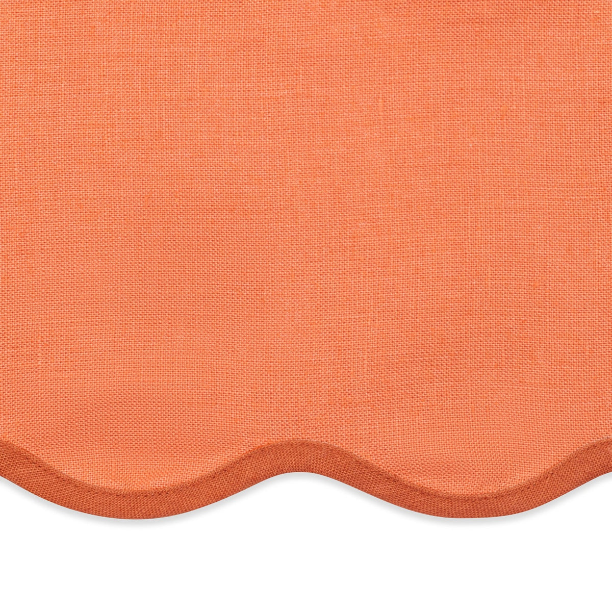 Swatch Sample of Matouk Scallop Edge Table Linens in Carnelian Persimmon Color