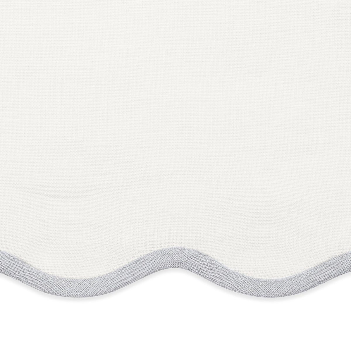 Swatch Sample of Matouk Scallop Edge Table Linens in Color Classic Grey