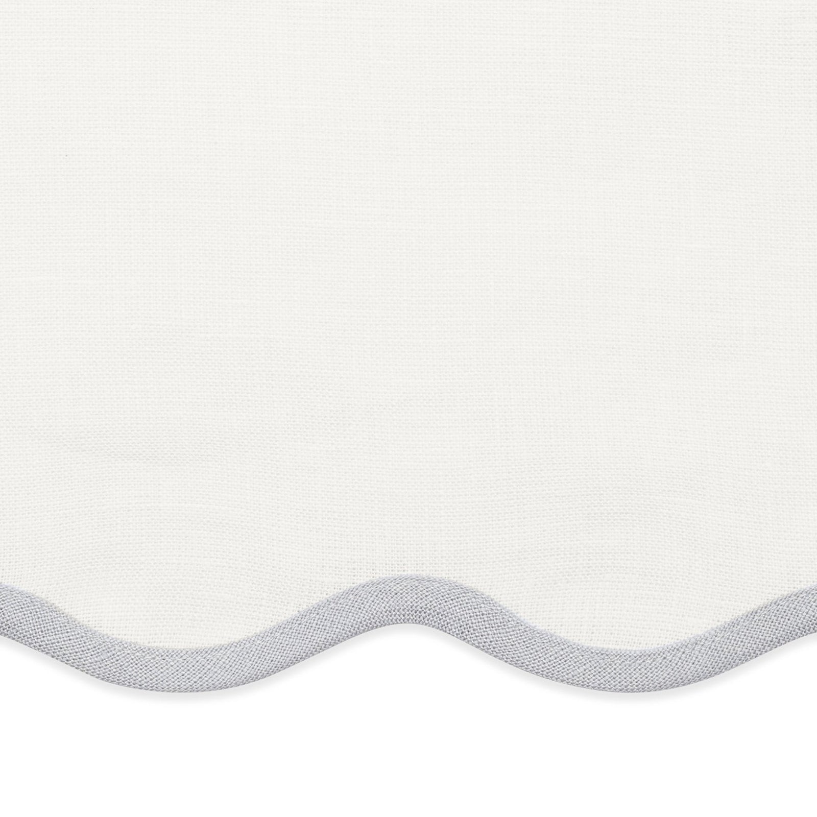 Dinner Napkins of Matouk Scallop Edge Table Linens in Color Classic Grey