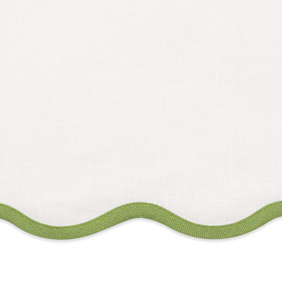 Swatch Sample of Matouk Scallop Edge Table Linens in Grass Color