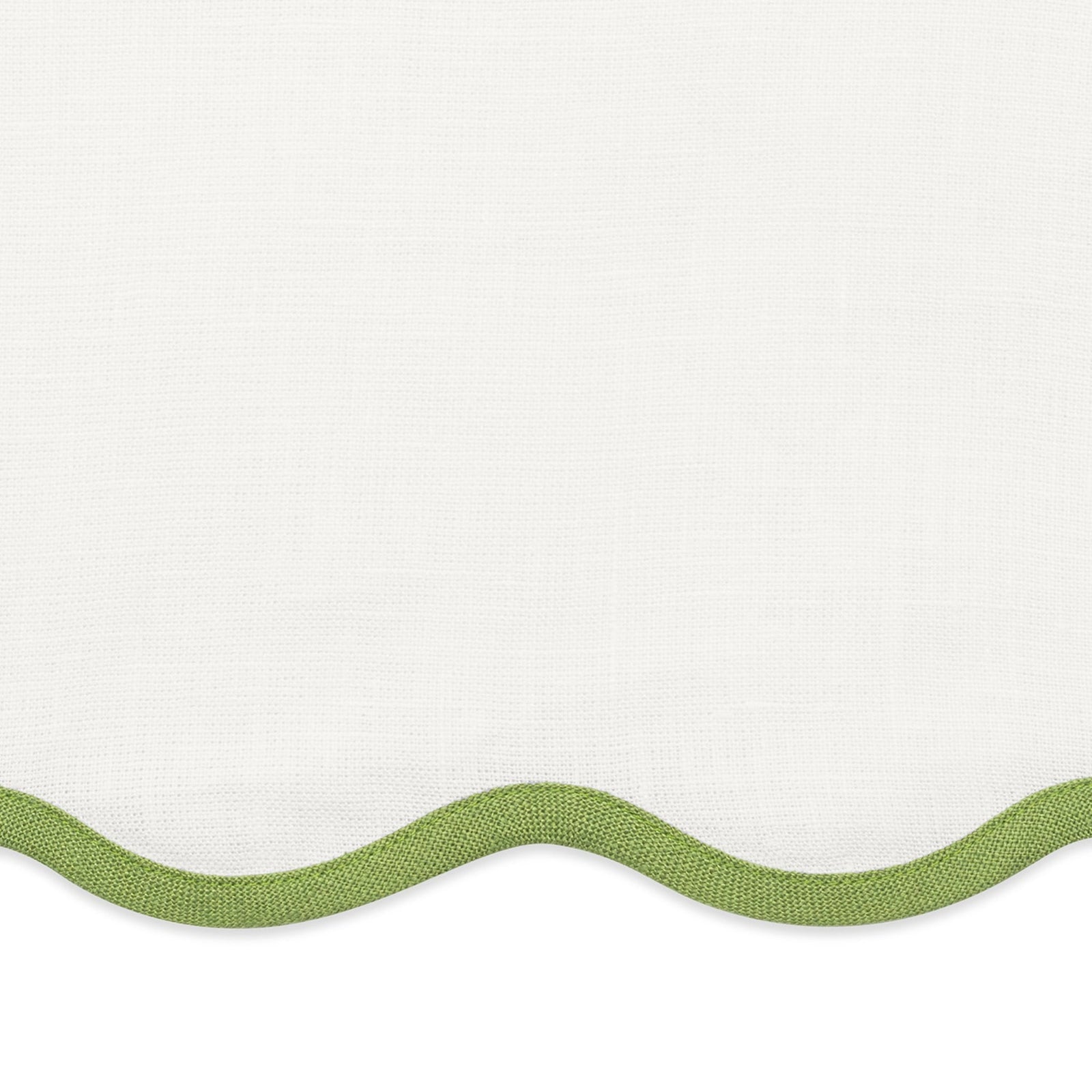 Dinner Napkins of Matouk Scallop Edge Table Linens in Color Grass