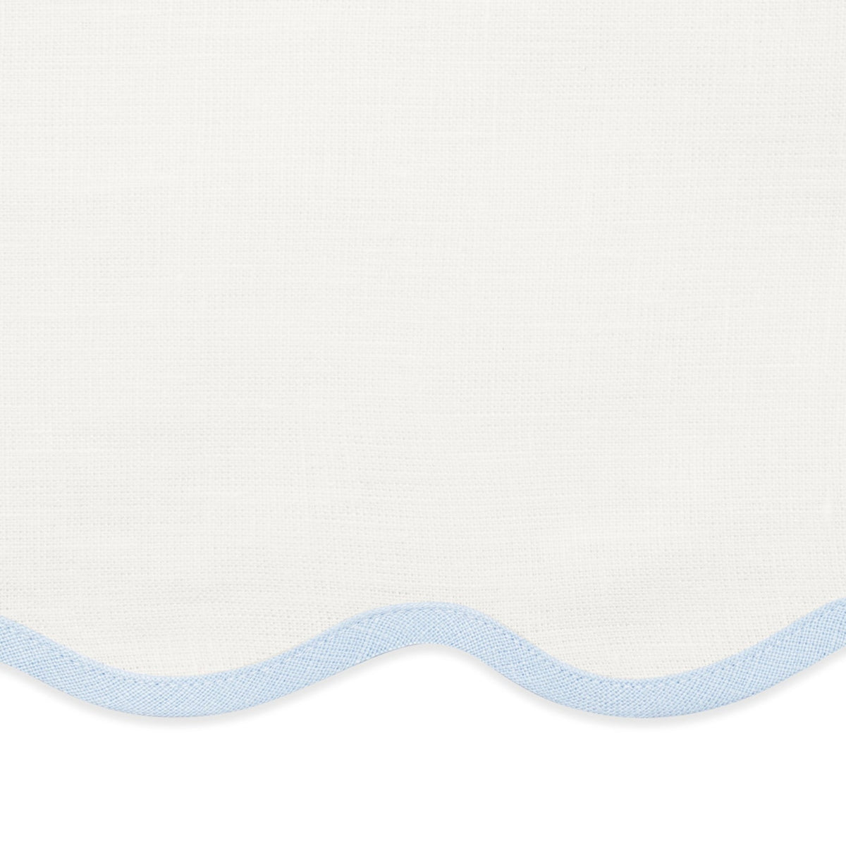 Swatch Sample of Matouk Scallop Edge Table Linens in Ice Blue Color