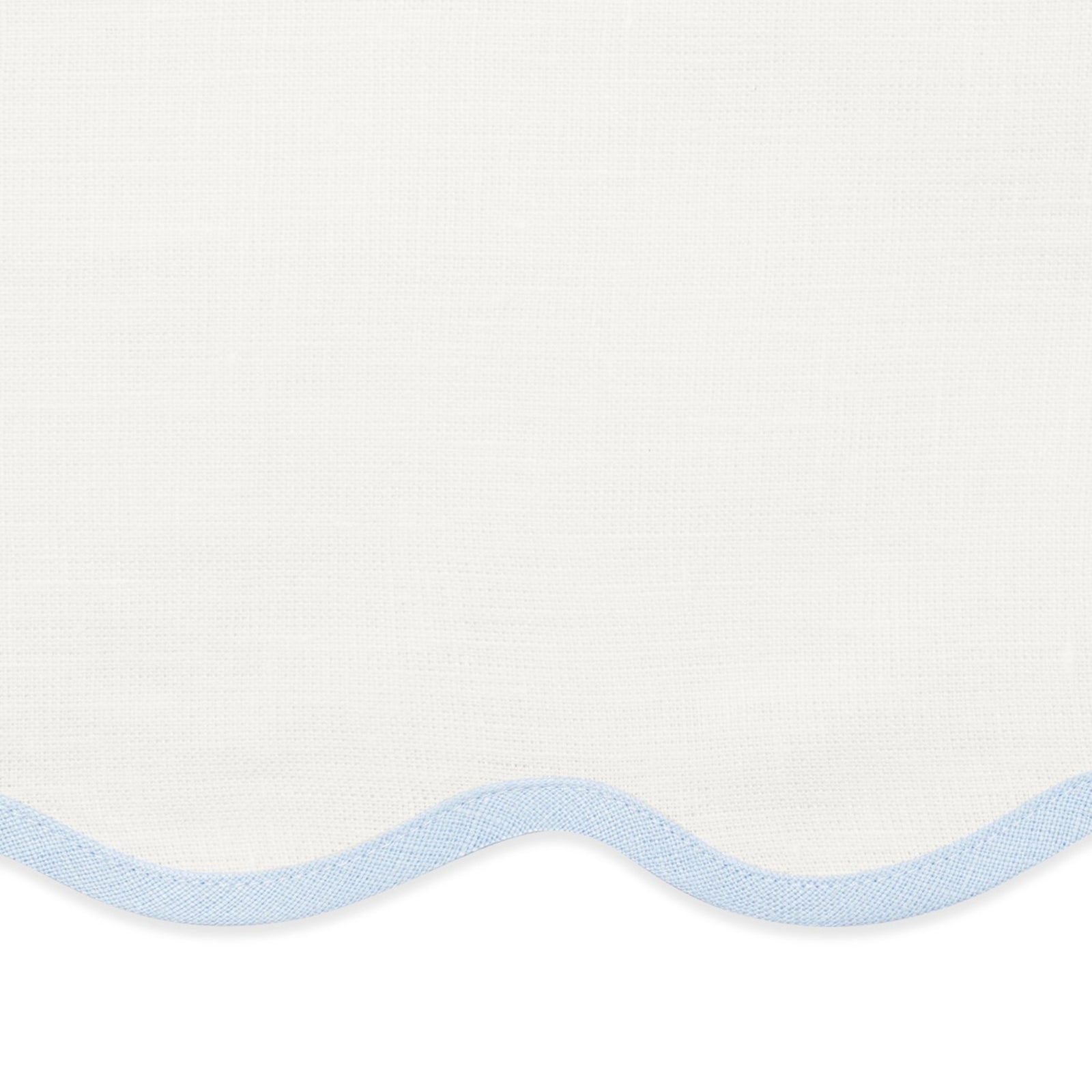Dinner Napkins of Matouk Scallop Edge Table Linens in Color Ice Blue