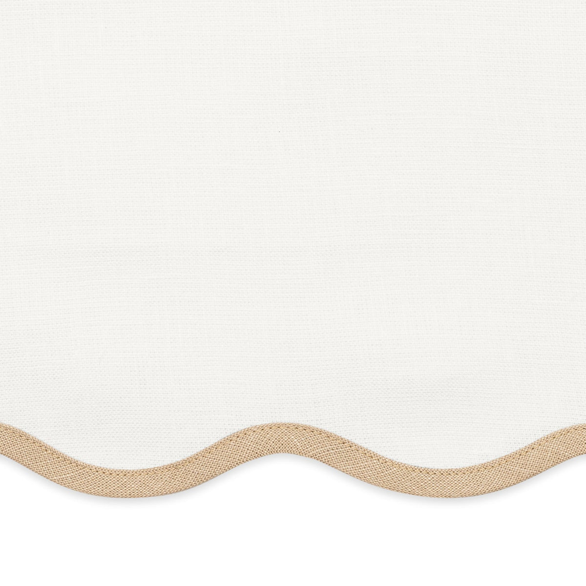 Swatch Sample of Matouk Scallop Edge Table Linens in Oat Color