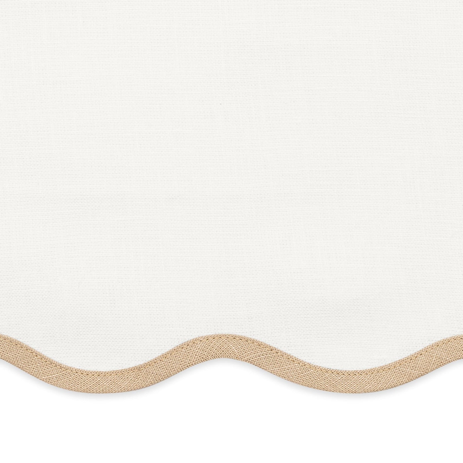Dinner Napkins of Matouk Scallop Edge Table Linens in Color Oat