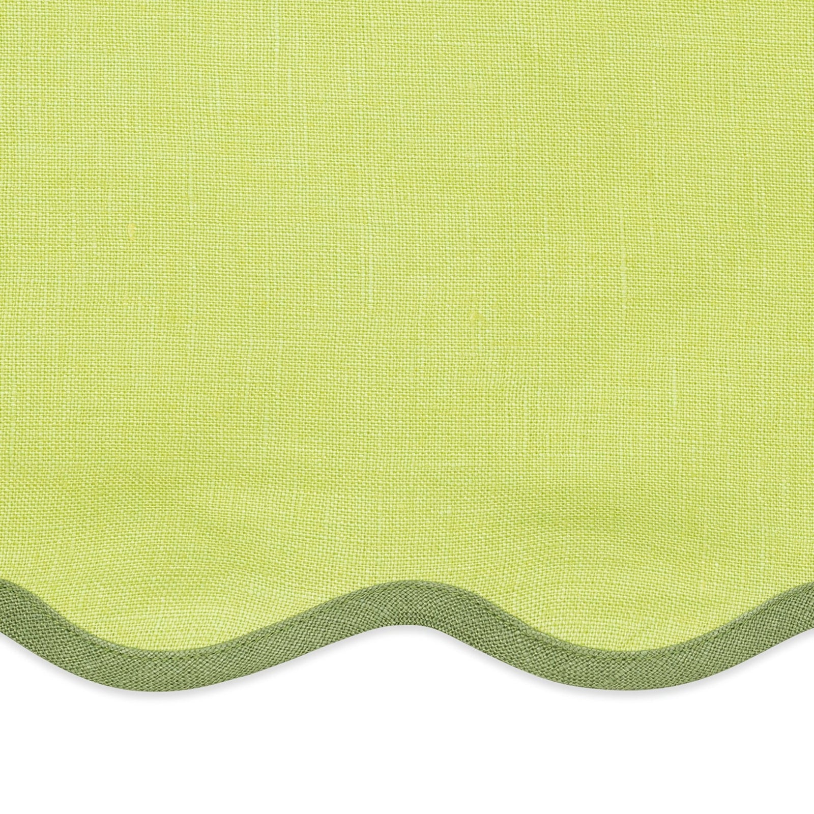 Dinner Napkins of Matouk Scallop Edge Table Linens in Color Peridot/Grass