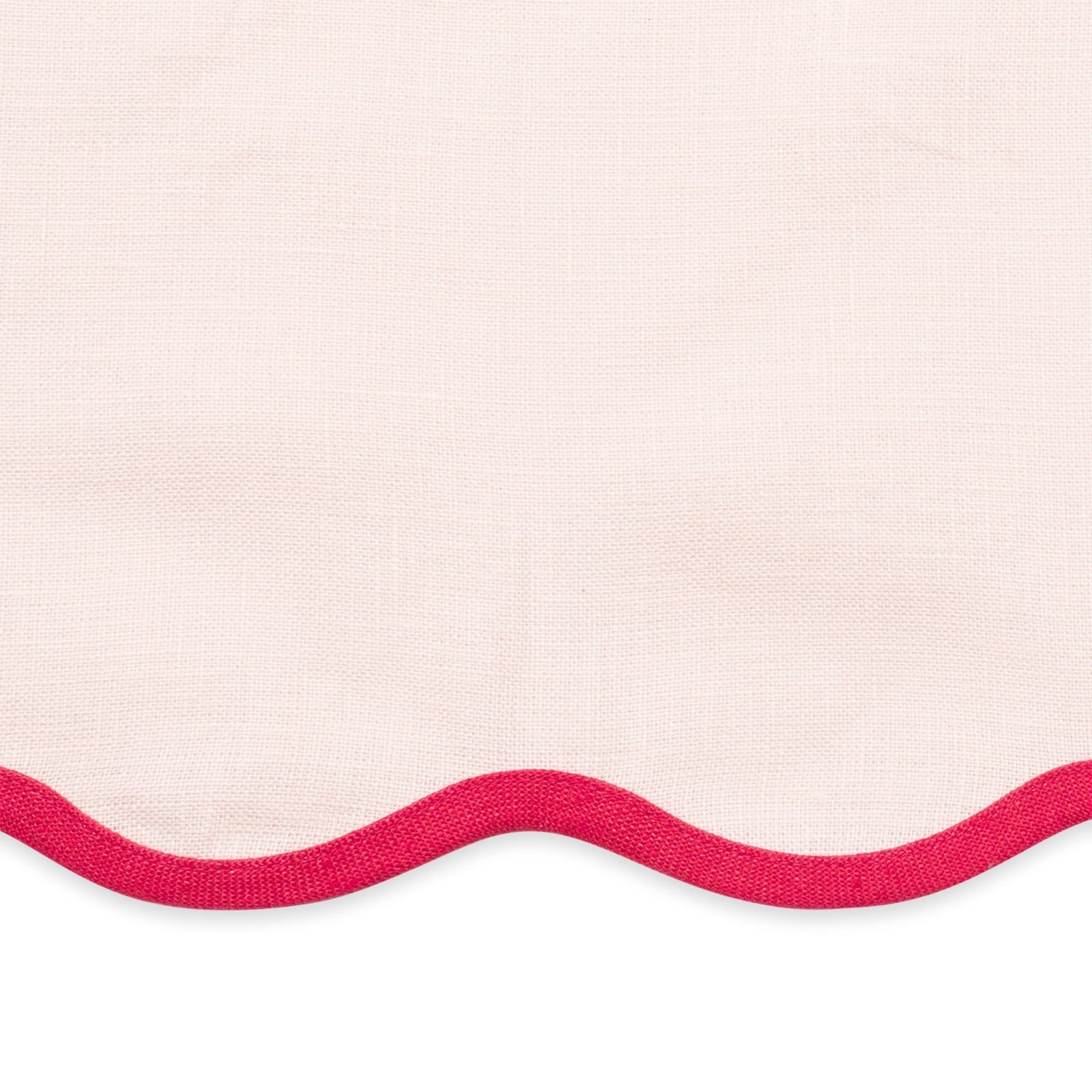 Dinner Napkins of Matouk Scallop Edge Table Linens in Color Pink/Azalea