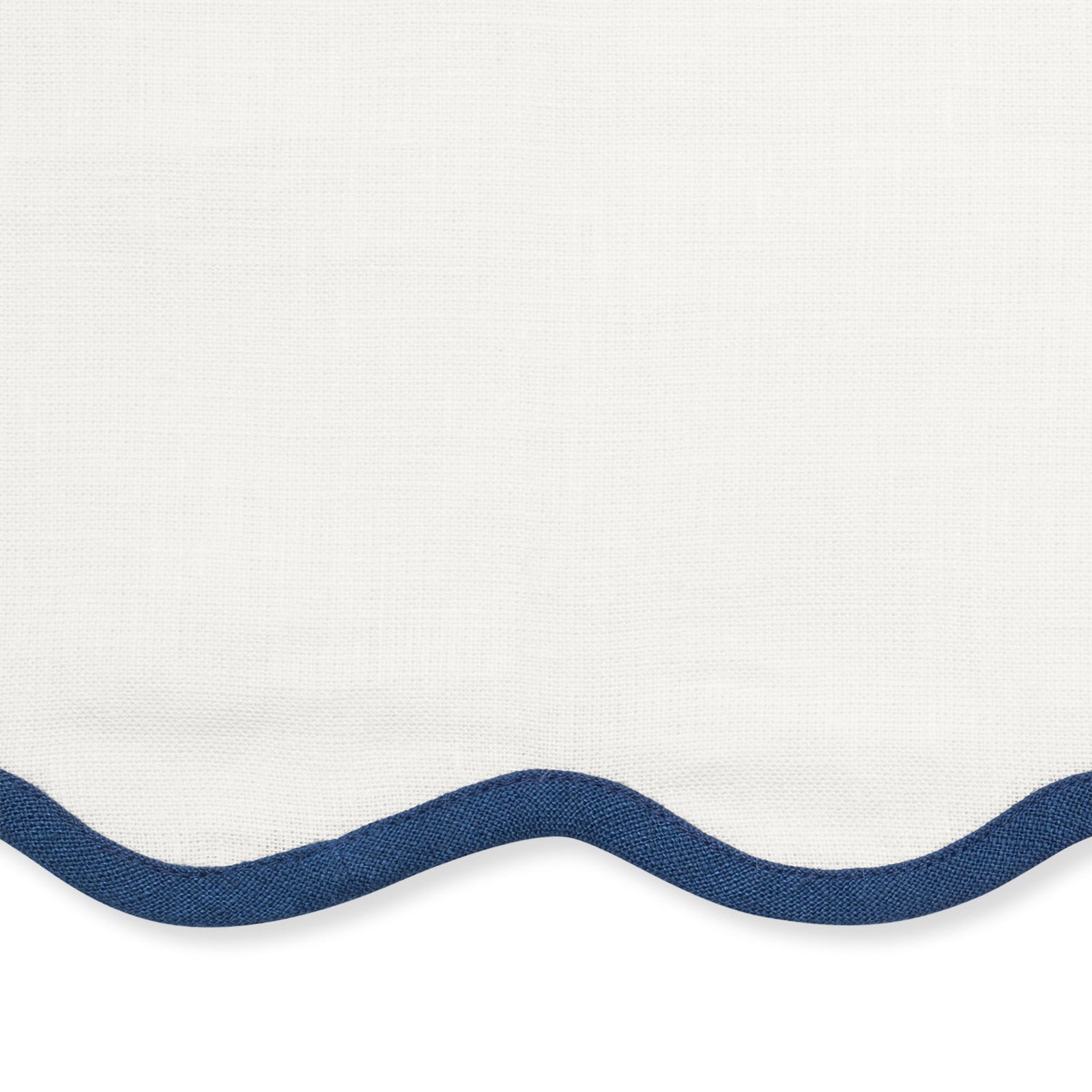 Dinner Napkins of Matouk Scallop Edge Table Linens in Color Sapphire