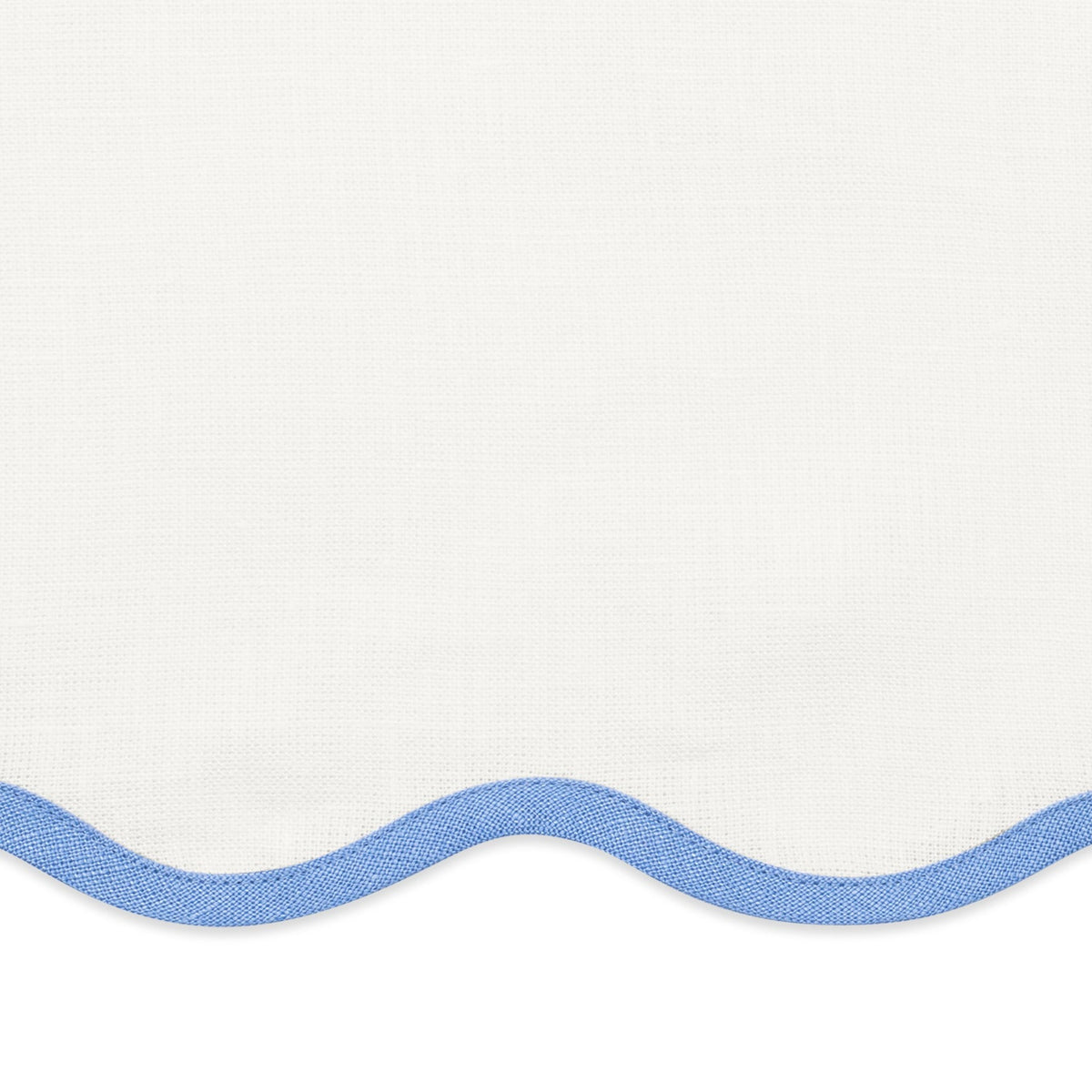 Swatch Sample of Matouk Scallop Edge Table Linens in Sky Blue Color