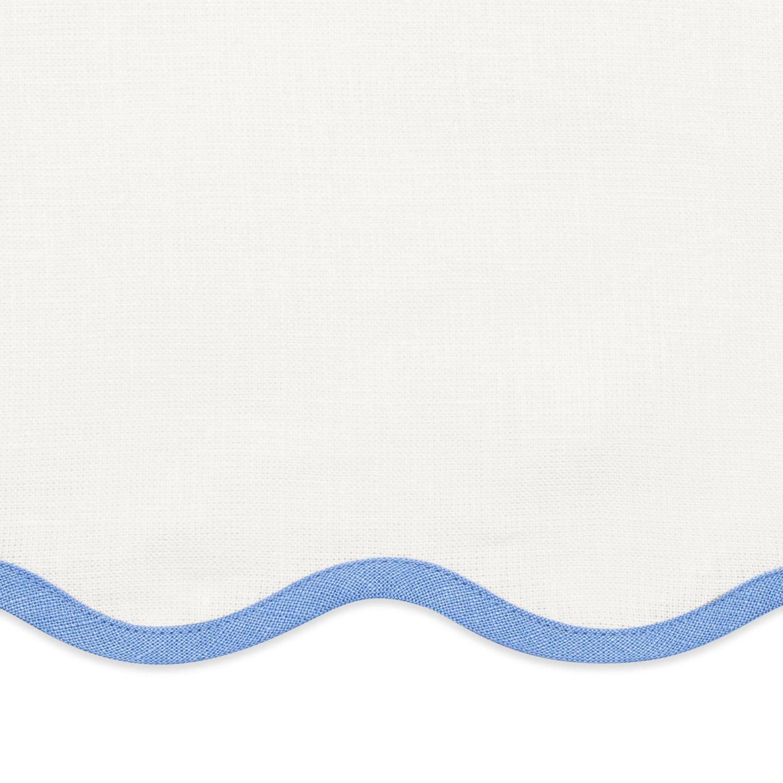 Dinner Napkins of Matouk Scallop Edge Table Linens in Color Sky Blue