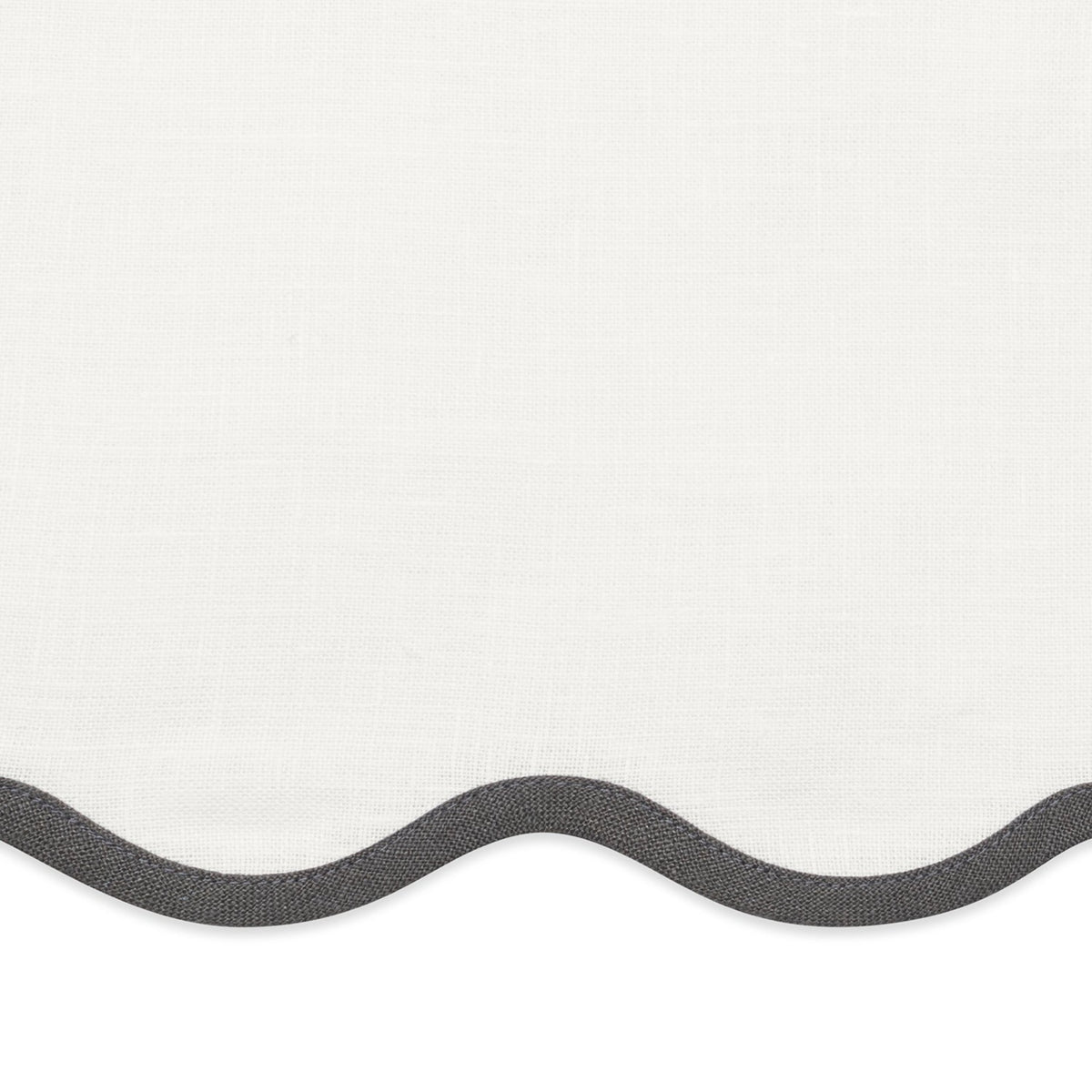 Swatch Sample of Matouk Scallop Edge Table Linens in Smoke Grey Color