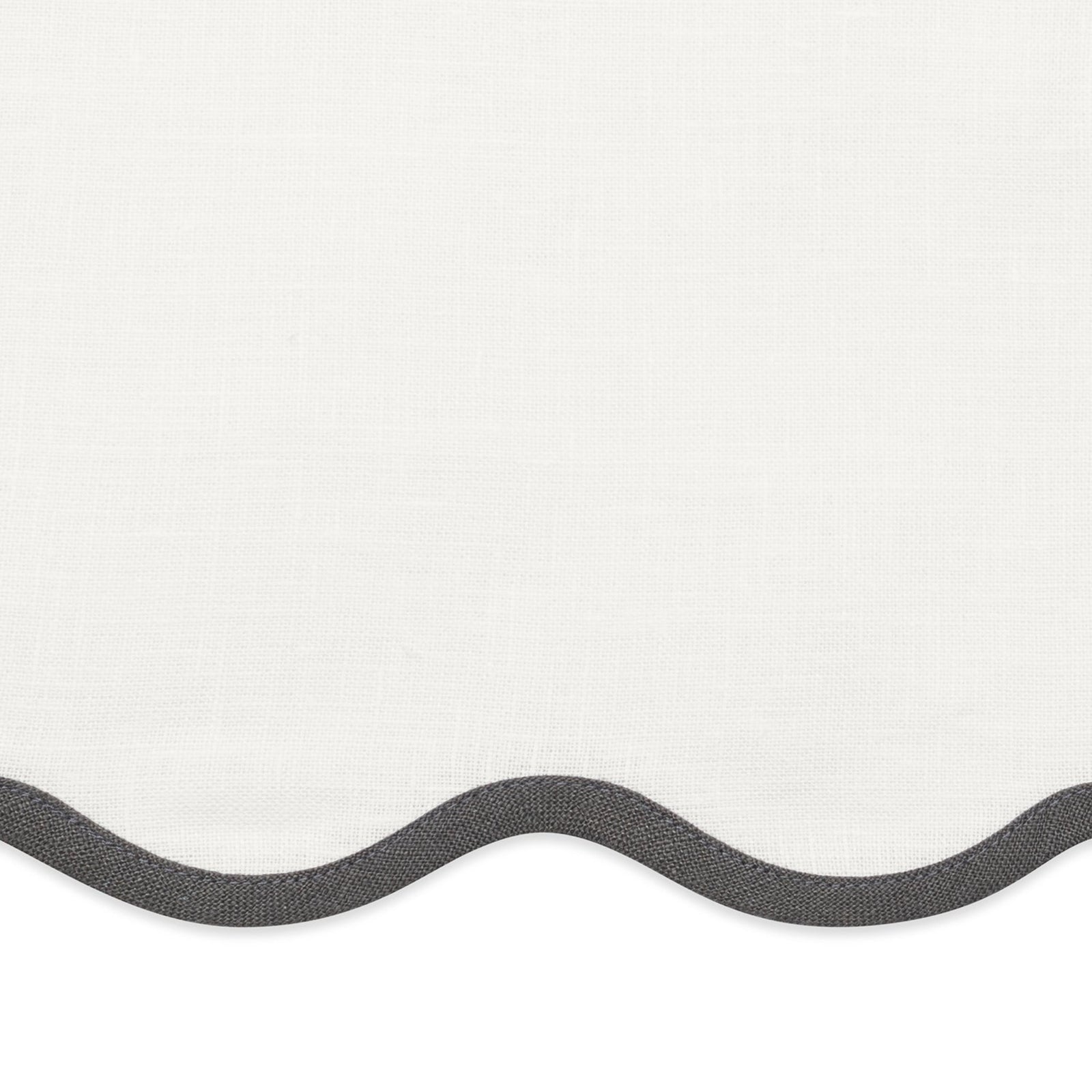 Dinner Napkins of Matouk Scallop Edge Table Linens in Color Smoke Grey