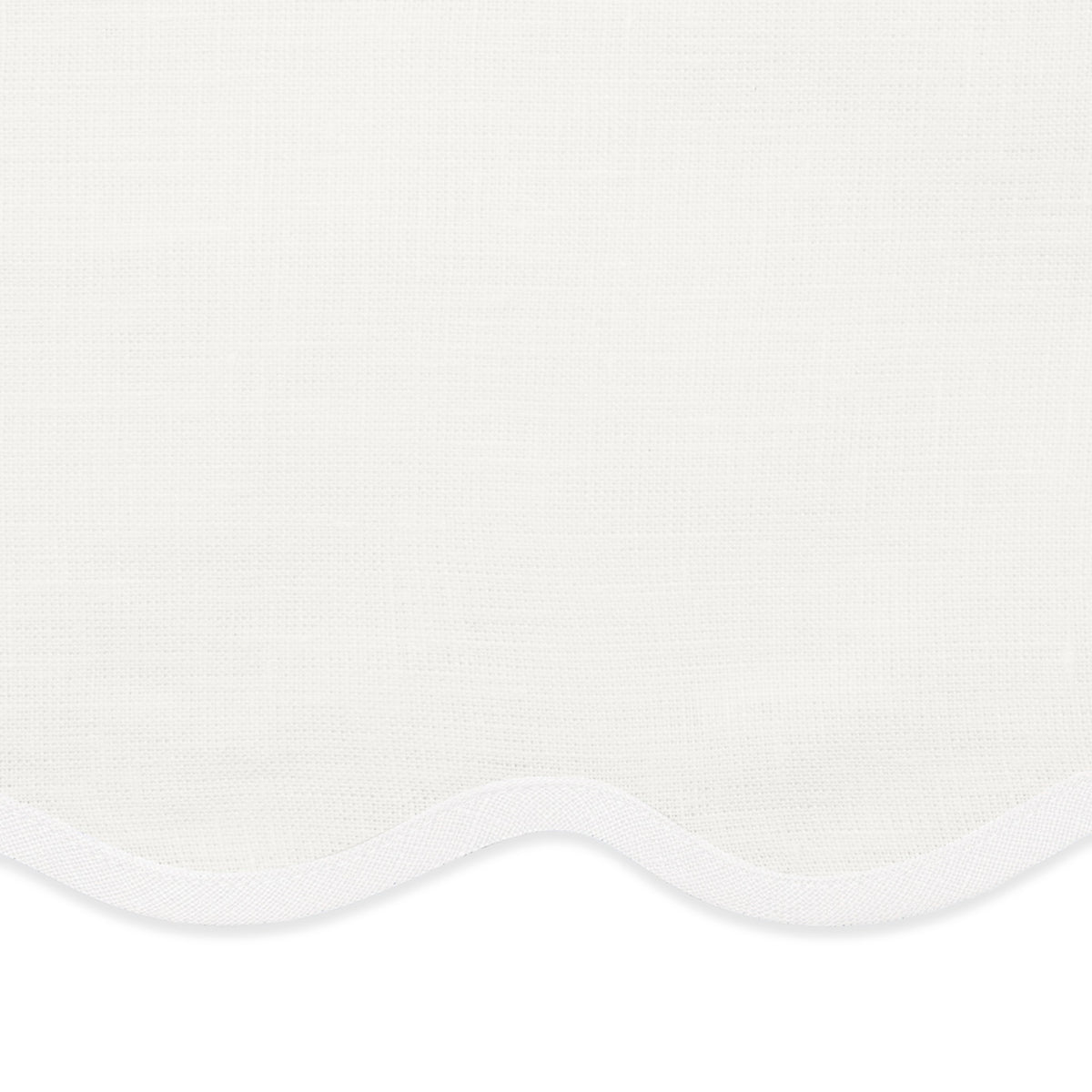 Swatch Sample of Matouk Scallop Edge Table Linens in White/White Color