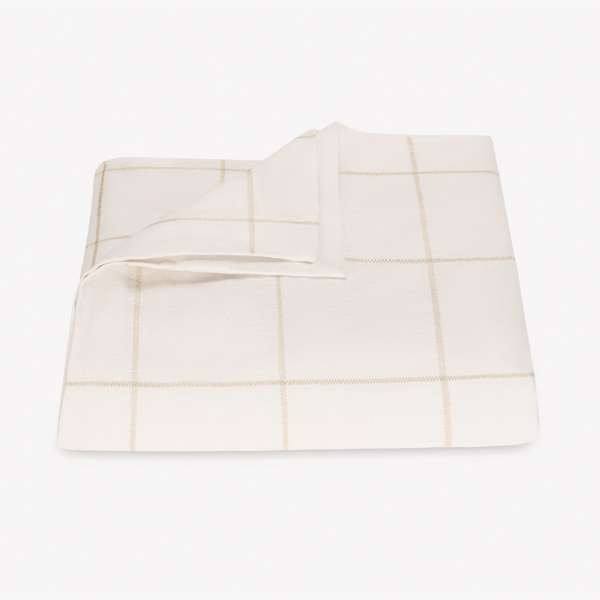 Folded Duvet Cover of Matouk Schumacher Sebastian Bedding in Dune color