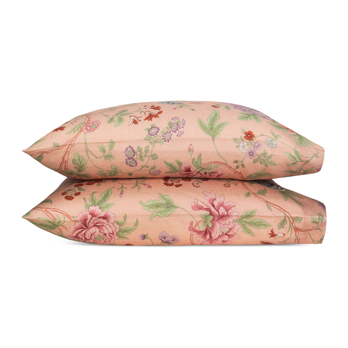 Pair of Pillowcases of Matouk Schumacher Simone Linen Bedding Apricot Color