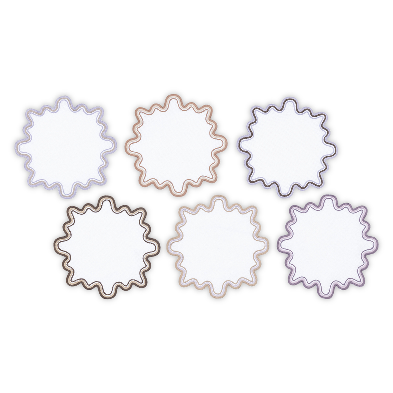 Lifestyle Shot of Matouk Schumacher Wave Cocktail Napkins in Color Provence