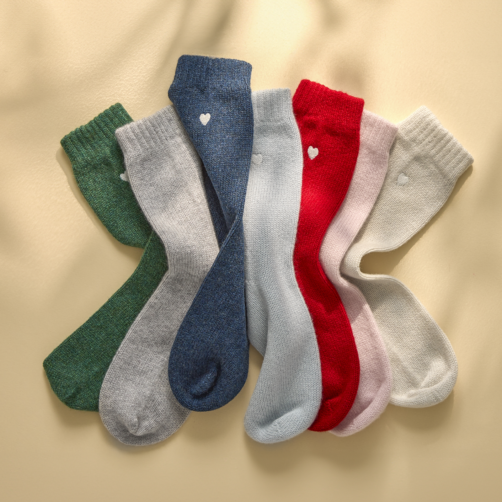 Matouk Sleeping Socks Embroidered with a heart