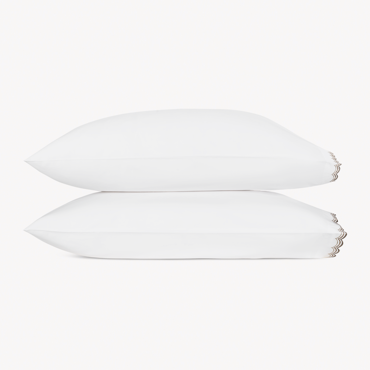 Pair of Pillowcases of Matouk Stella Bedding in Mocha