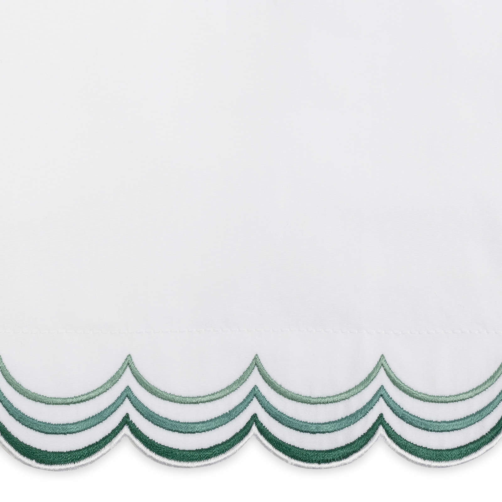 Matouk Stella in Hazy Blue shown with Green Swatch