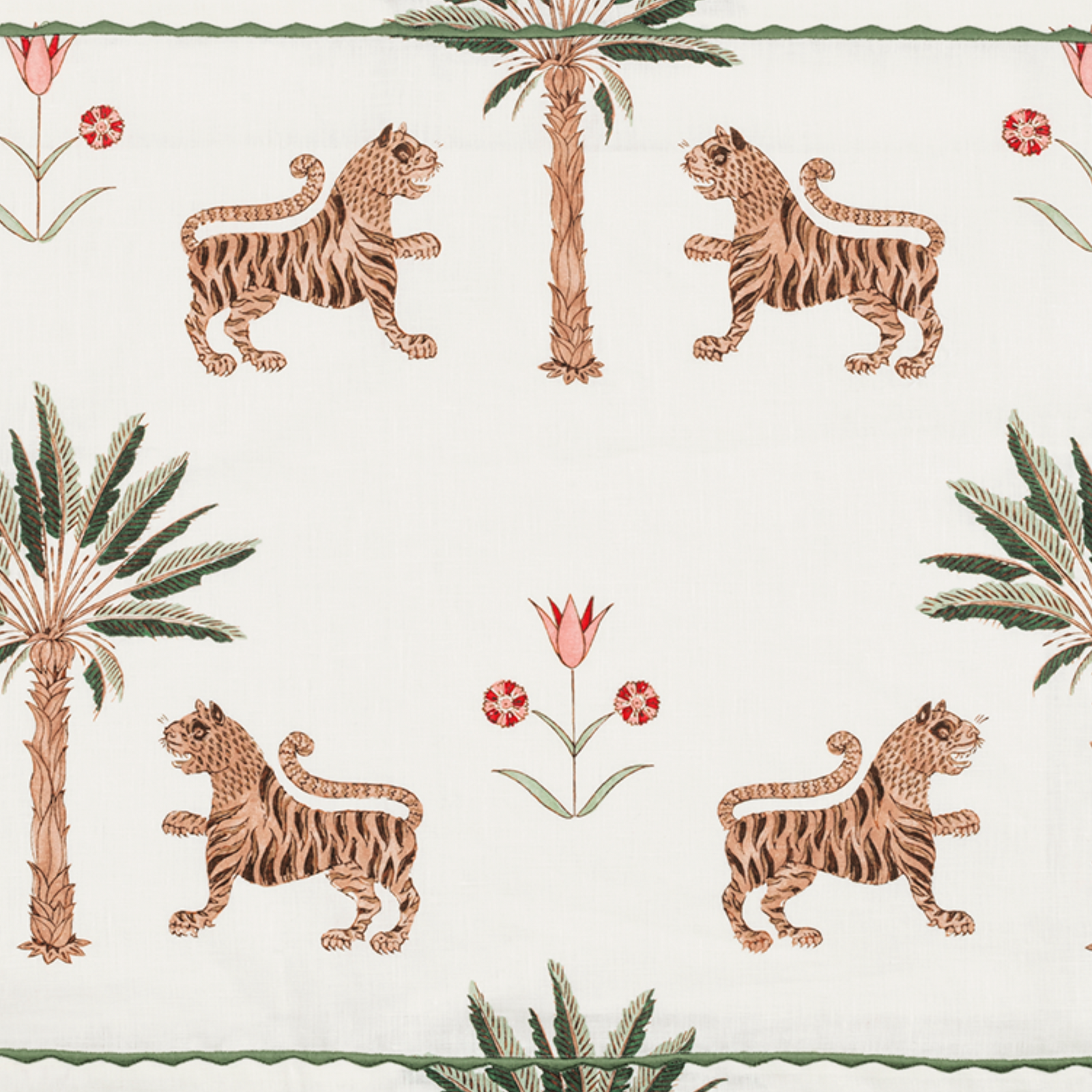 Lifestyle Image of Matouk Tiger Palm Table Linens Tigereye